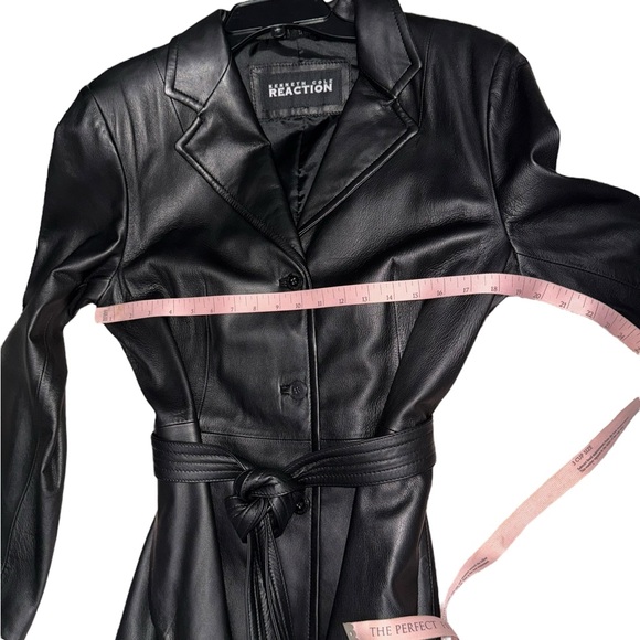 Kenneth Cole Reaction Black 100% Leather Jacket Size Large - Picture 3 of 6